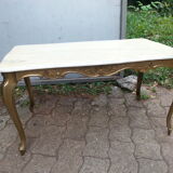 Coffee tanle brass and marble white 1960