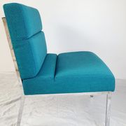 Vintage metal and fabric armchair