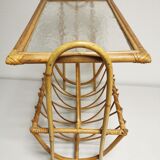 Vintage Review Door with Shelf, Bamboo / Rattan Sofa End