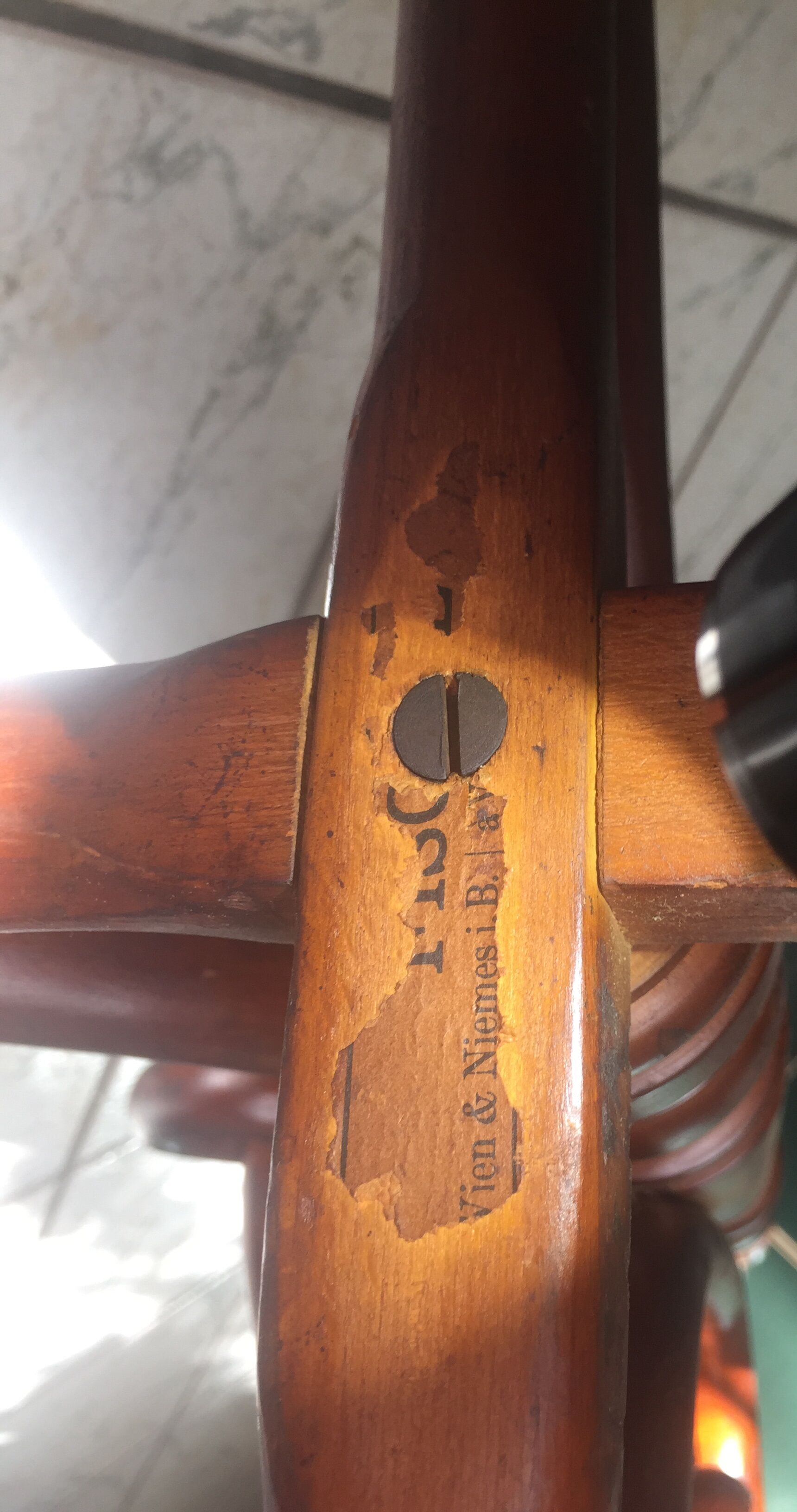 Door old wooden mantles in parrot style