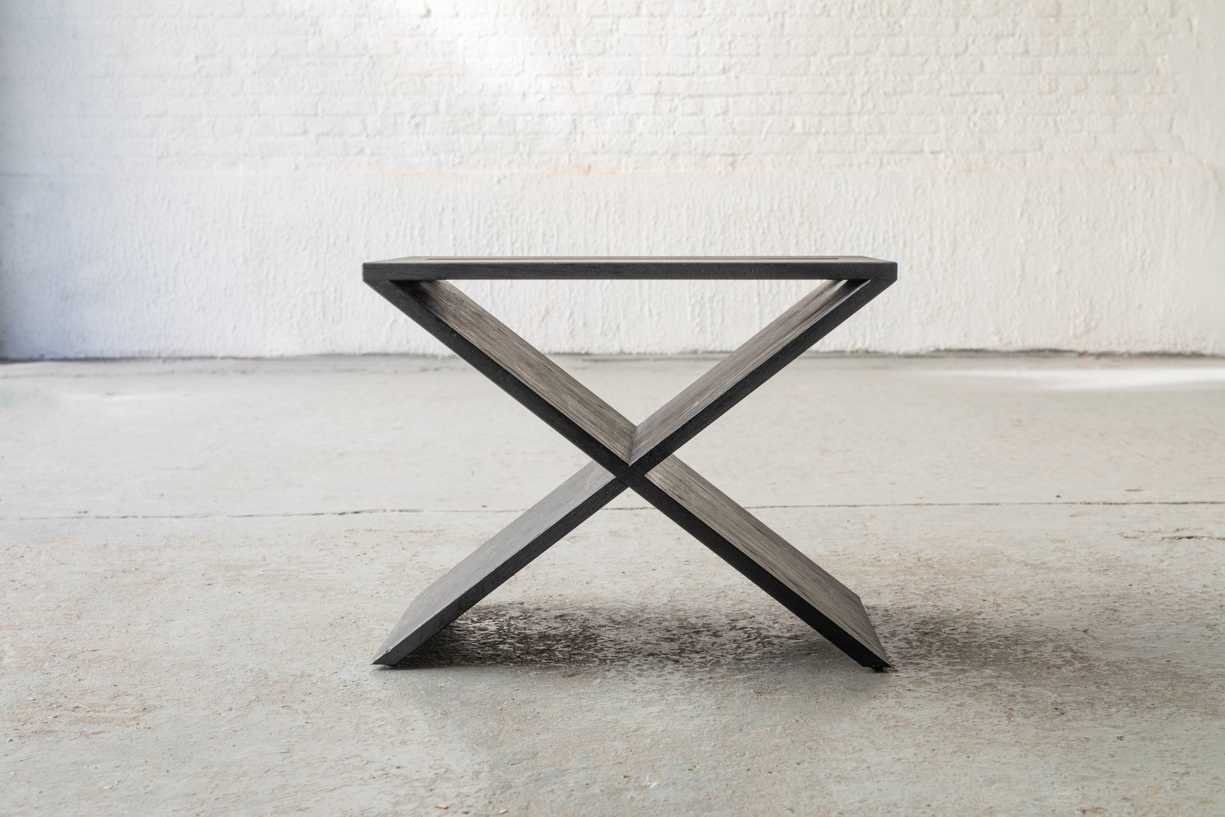 Black oak side table 'LC01' by Lena Coupez, Belgium, 2024