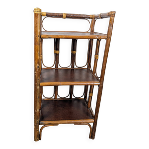 Étagère en rotin et - bois
