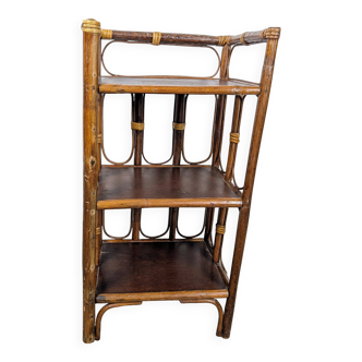 Small rattan and wood shelf