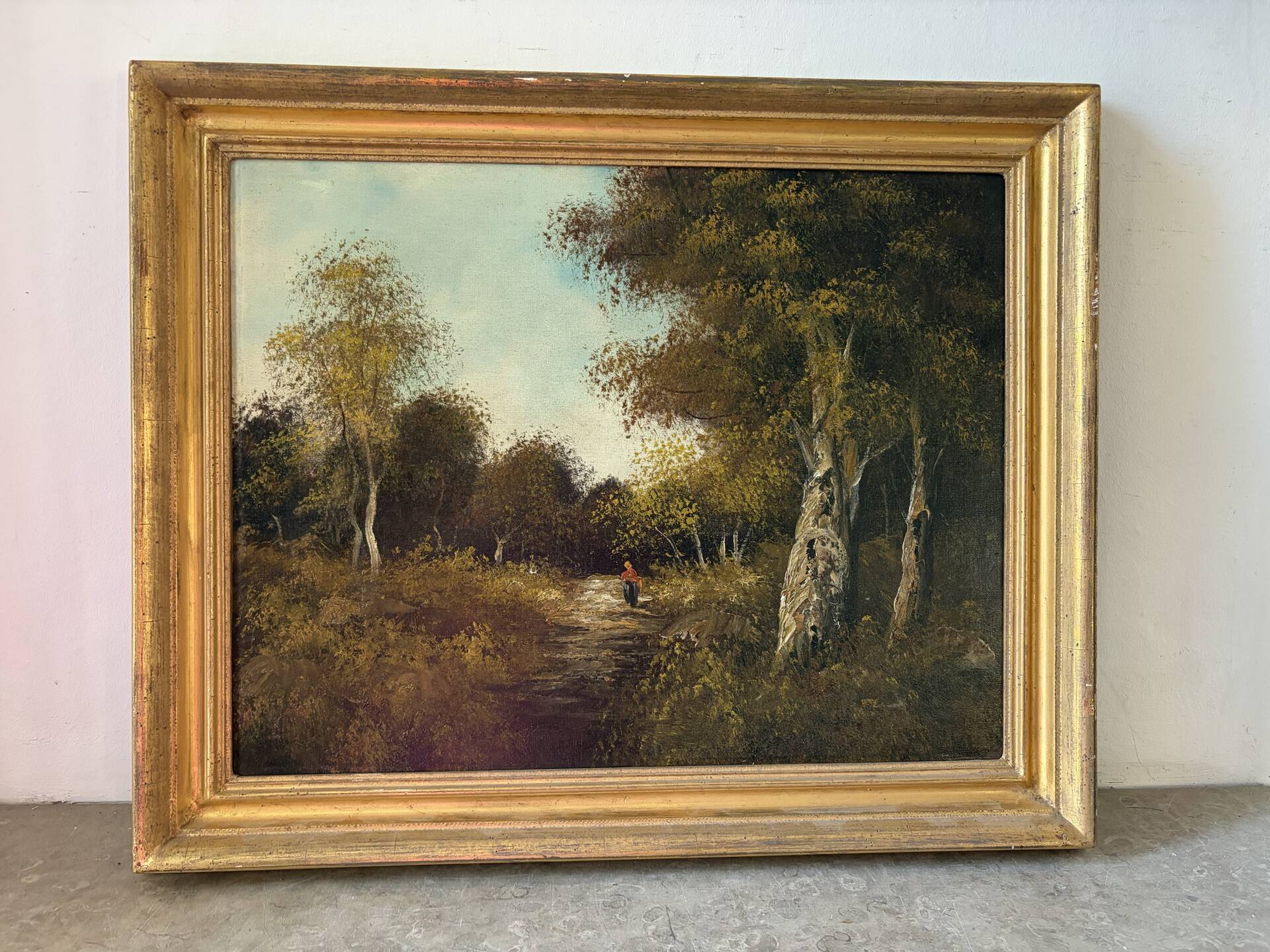 Balade en forêt, huile sur toile