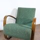 Fauteuil Jindrich Halabala 1930 vert en hêtre et tissu, modèle H 269