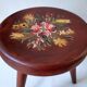 Vintage Painted Wooden Tripod Stool