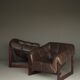 Rare pair of model MP-91 leather lounge chairs by Percival Lafer