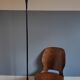 Lampadaire métal laqué noir "sablier" design années 80