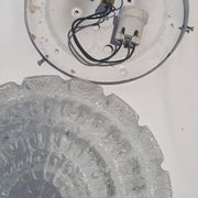 Wall ceiling lamp ø 28 cm Glashutte Limburg 1960s moulded glass