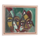Original Swedish Oil on Canvas “Faces” by Eyvind Olesen Vintage & Framed