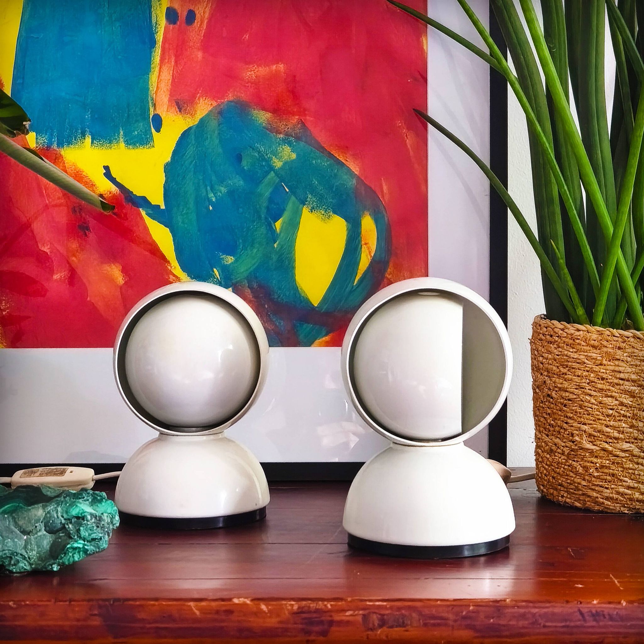 Pair of Eclisse lamps by Vico Magistretti for Artemide, Italy, 1965.