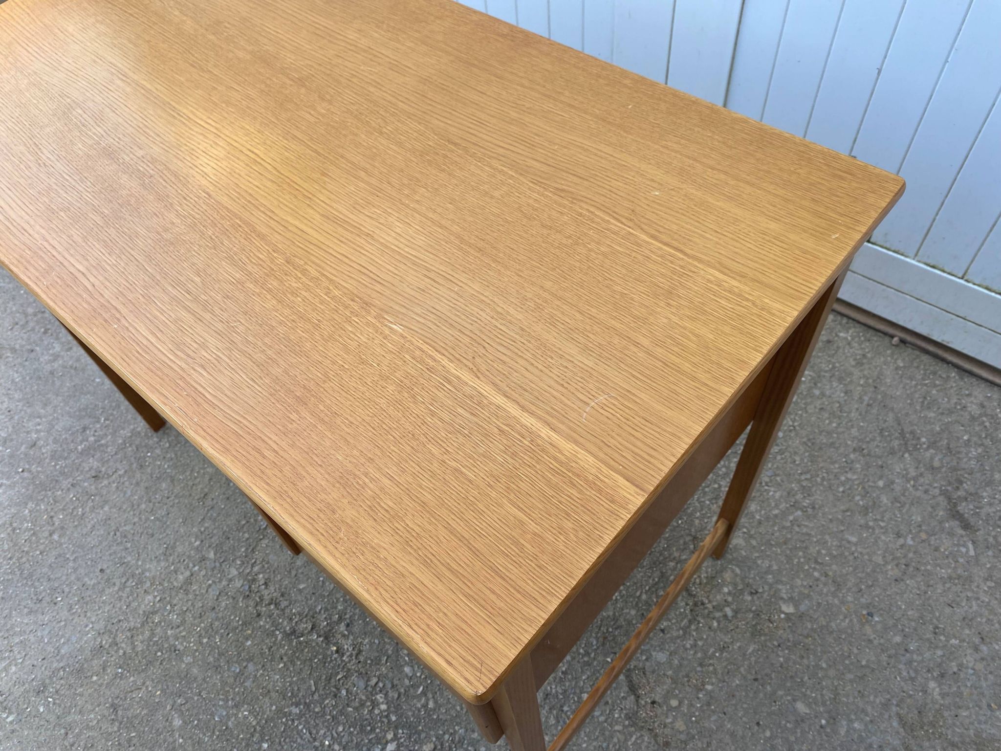 Scandinavian desk in light teak wood with 3 + 1 drawers, vintage from the 60s