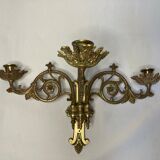 Empire three-branch bronze wall light, early 20th century