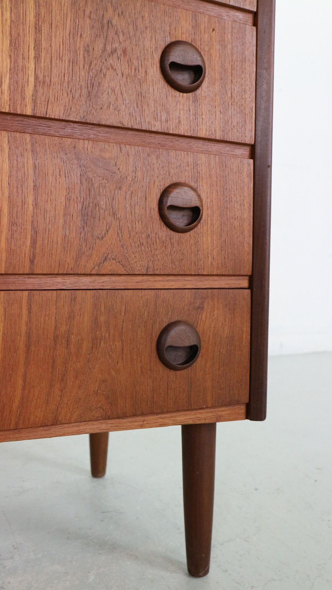 Mid-Century Modern Danish Chest of Six Drawers, Tallboy in Teak, Denmark, 1960s