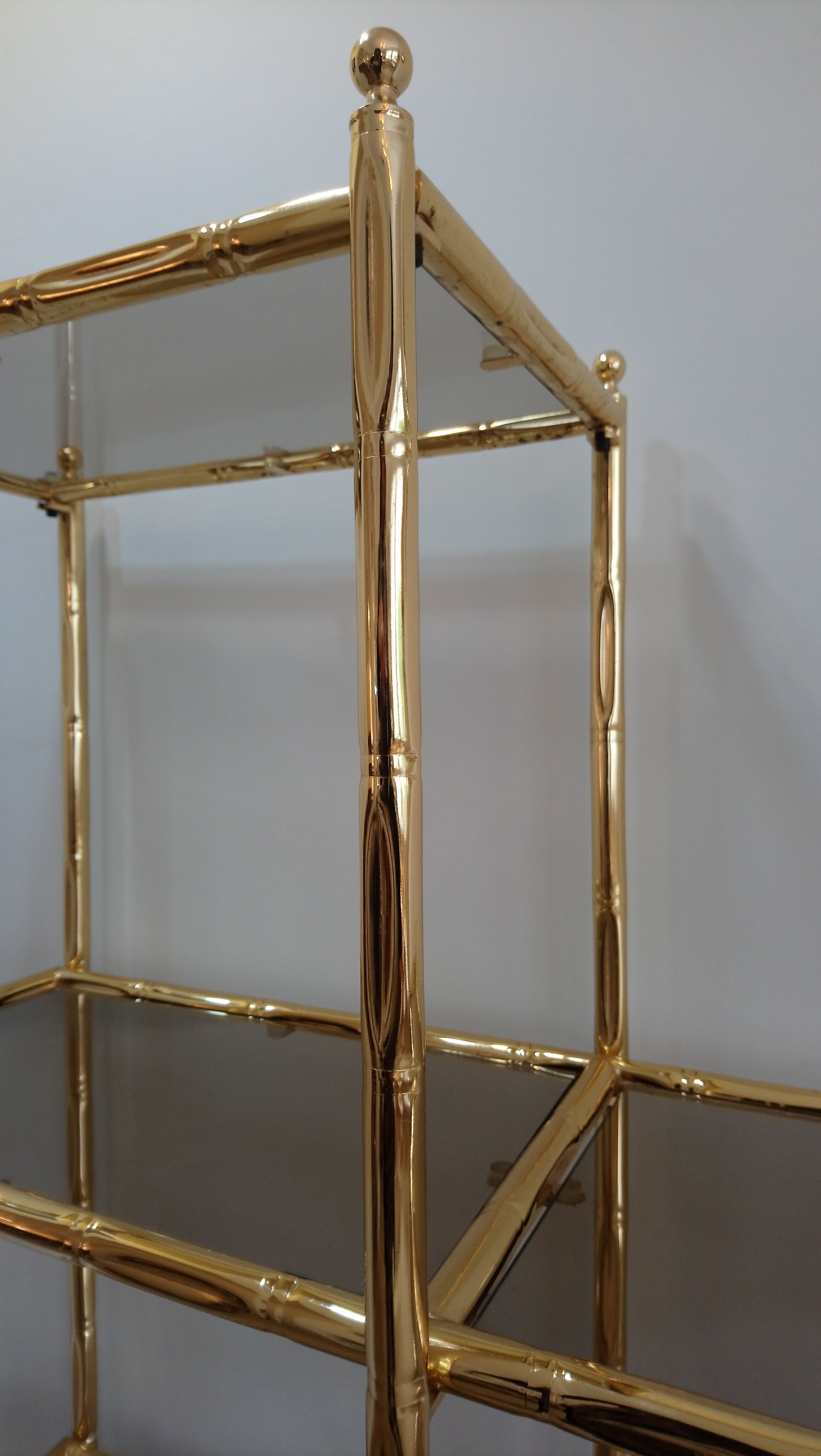 Shelf "false bamboo" 80 years gold metal
