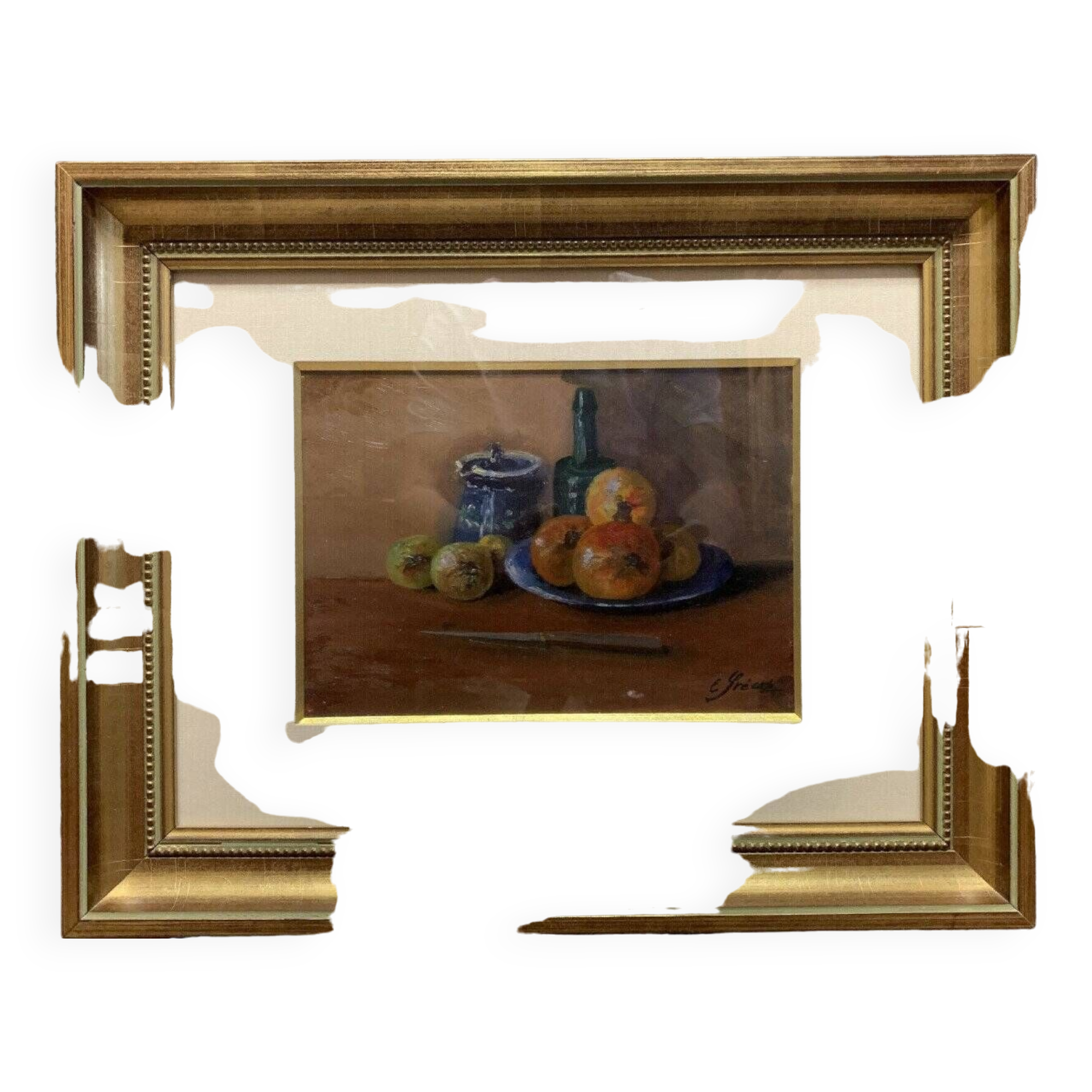 Eugénie Frecot “Still Life With Fruits” Oil On Paper Signed