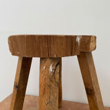 Brutalist wooden tripod stool