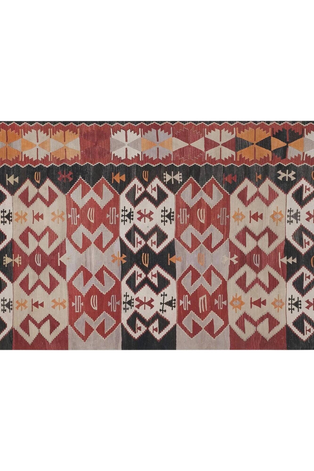 Vintage Turkish hallway rug 140x369 cm