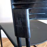 Black Assisa chair by Paolo FAVARETTO for Press Italy. 1980s