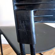 Black Assisa chair by Paolo FAVARETTO for Press Italy. 1980s
