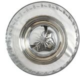 Art Deco, tripod fruit bowl in silver-plated metal by Gallia, crystal, circa 1930.