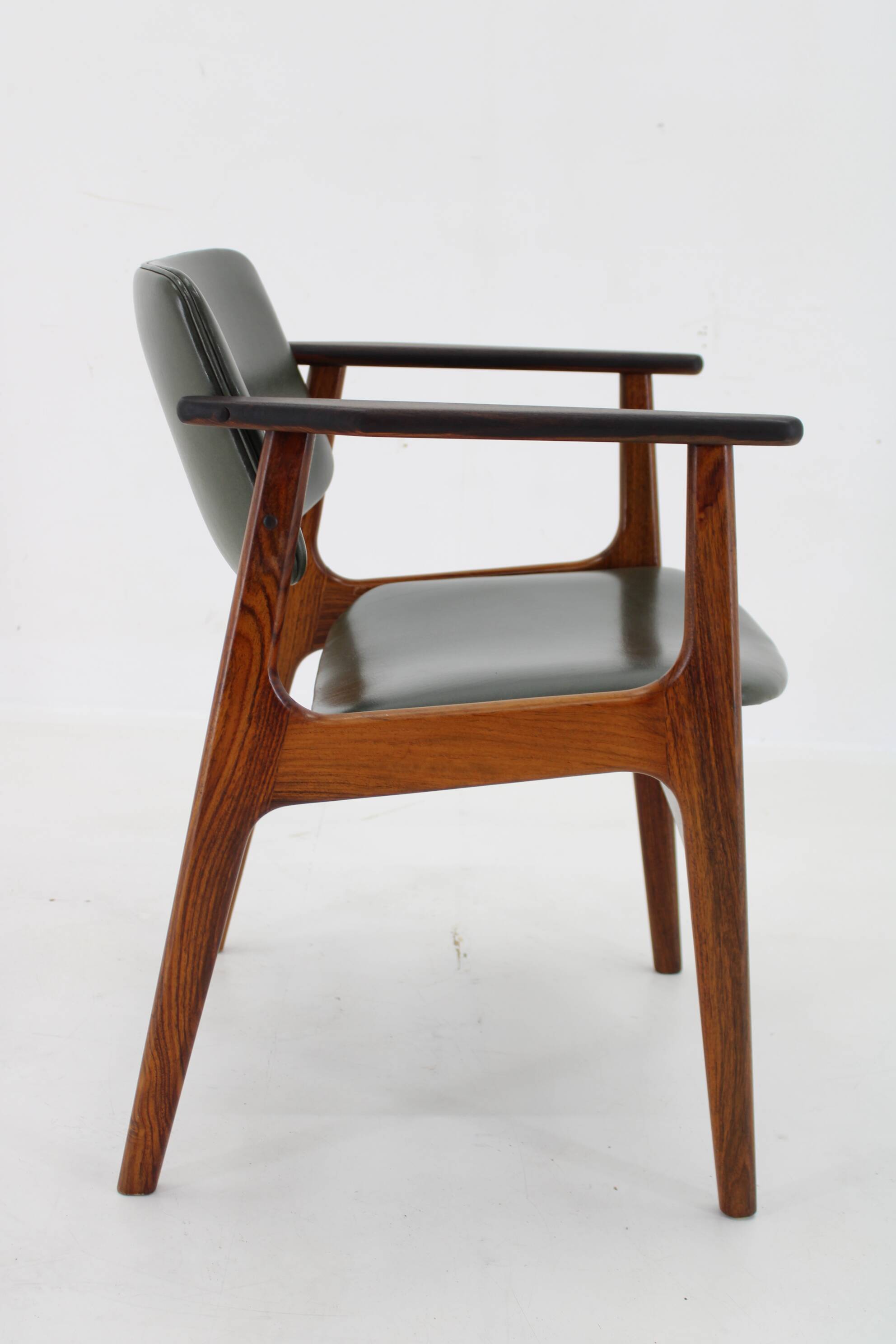 1960s arne vodder desk armchair model "lene" in leather , denmark