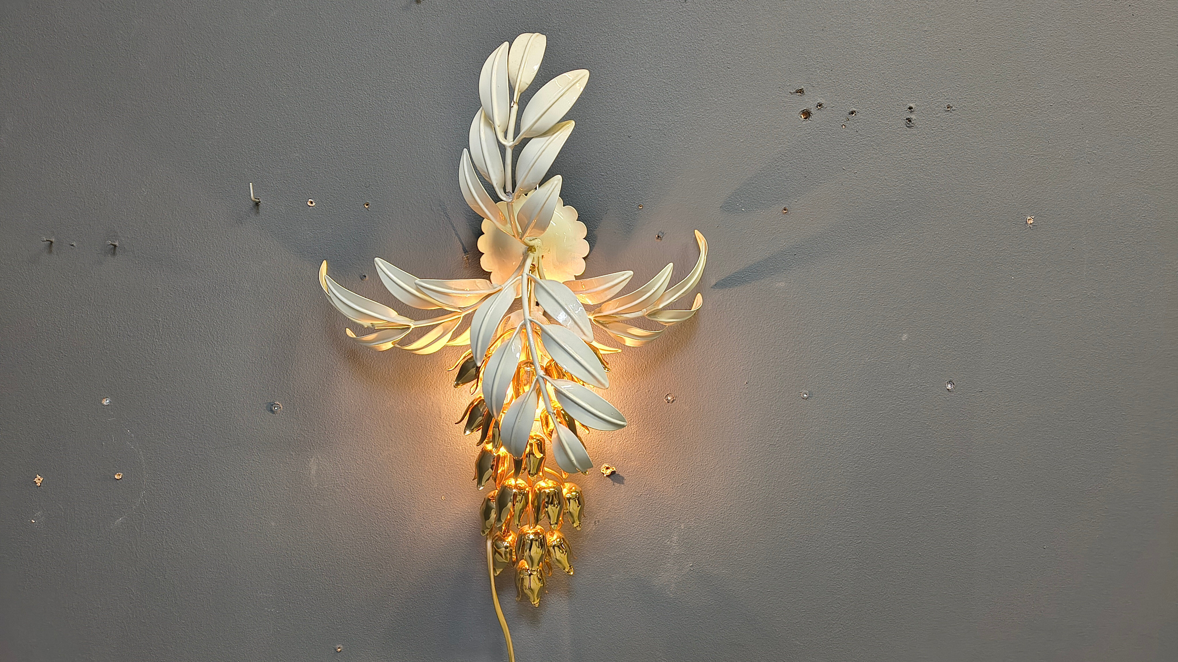 Vintage floral wall lamp by Hans Kögl, 1970s