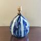Lampe boule vintage céramique bleue signée