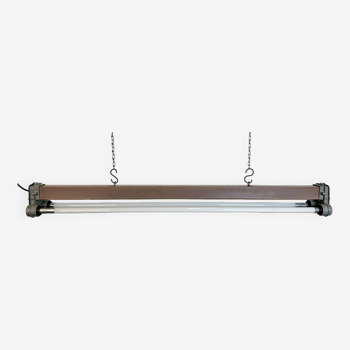 Brown Industrial Hanging Tube Light, 1970s