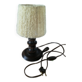 Bedside lamp in wood and wool