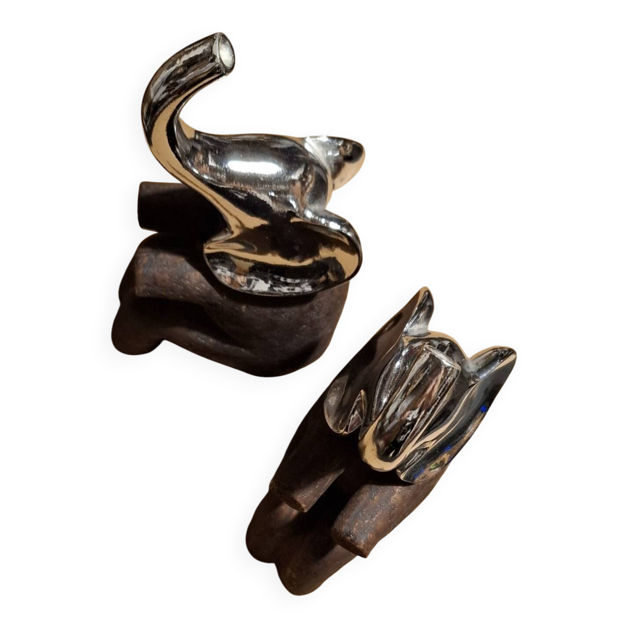 Wooden elephant bookends