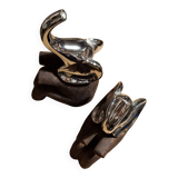 Wooden elephant bookends