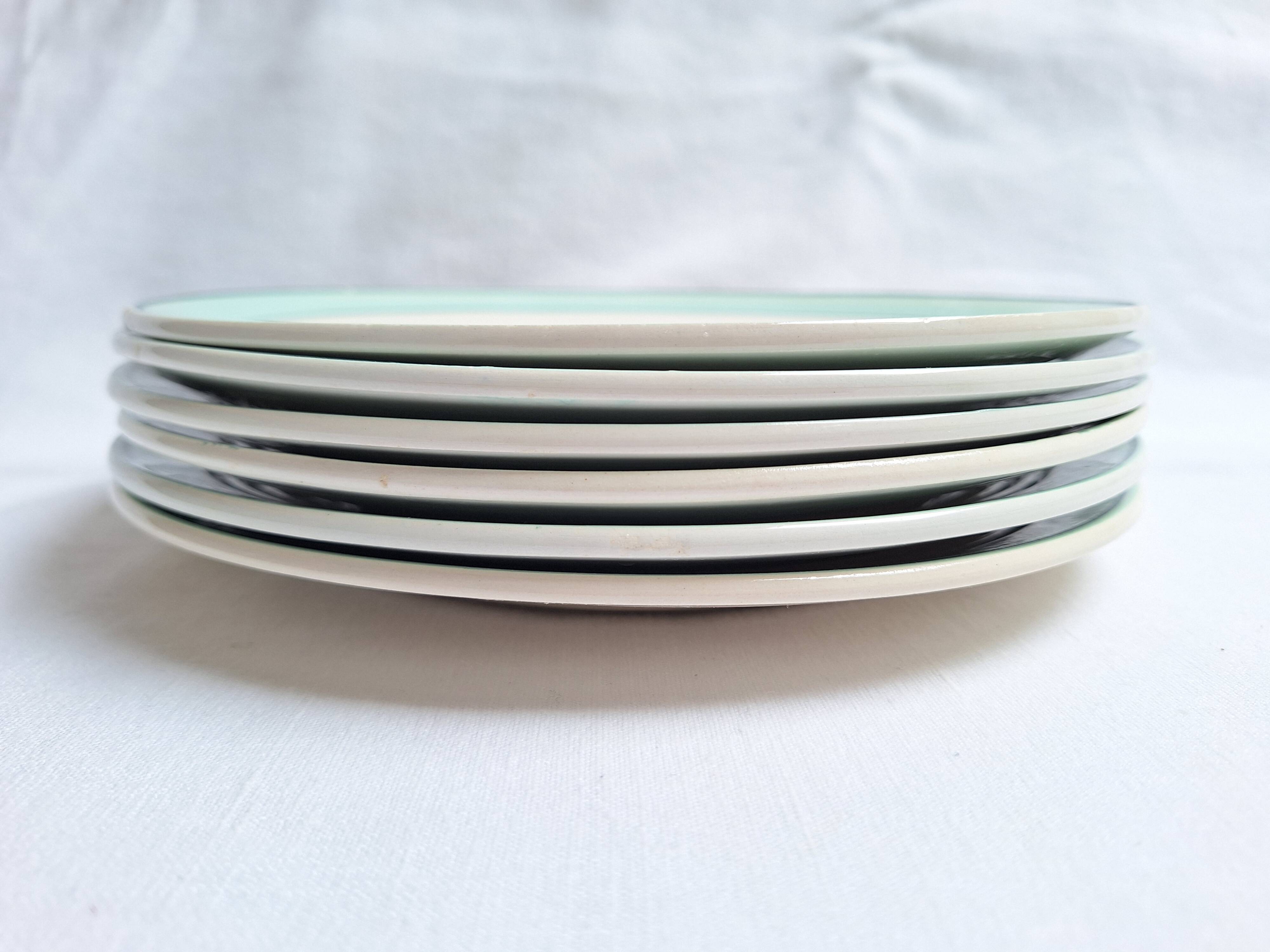Assiettes plates Céranord - Modèle Amanda vert
