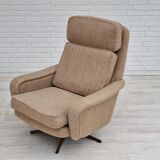 Fauteuil pivotant et son repose-pieds, laine