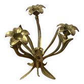 Chandelier, bougeoir en bronze, bouquet de fleurs