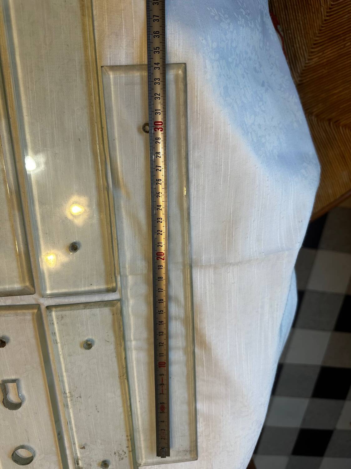 11 bevelled glass cleanliness plaques + 4 Art Deco glass plaques