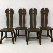 Set of 4 Belgian Brutalist Dining Chairs from De Puydt, 1970’s