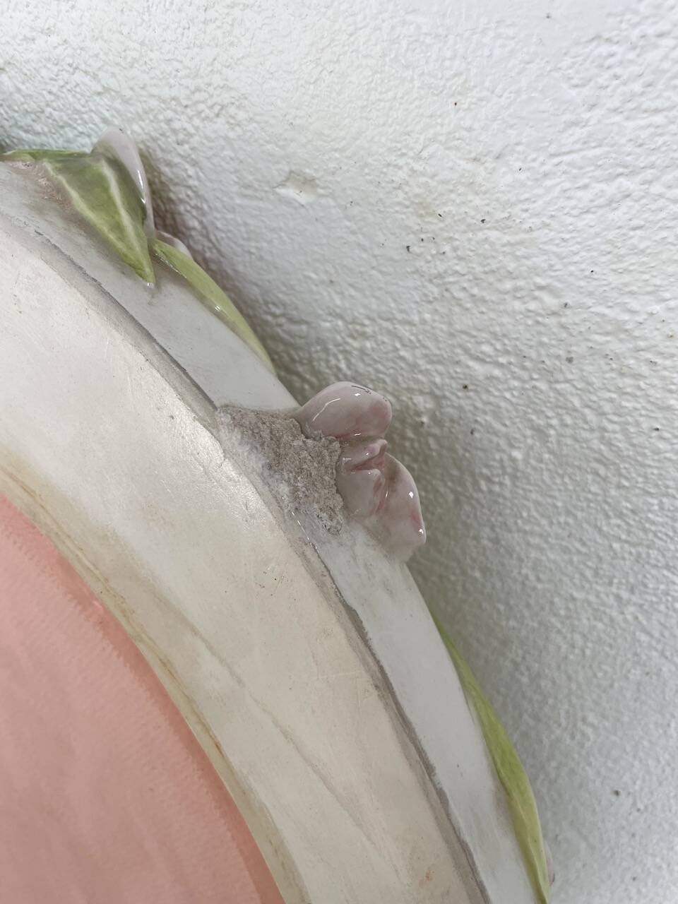 Italian style ceramic flower mirror