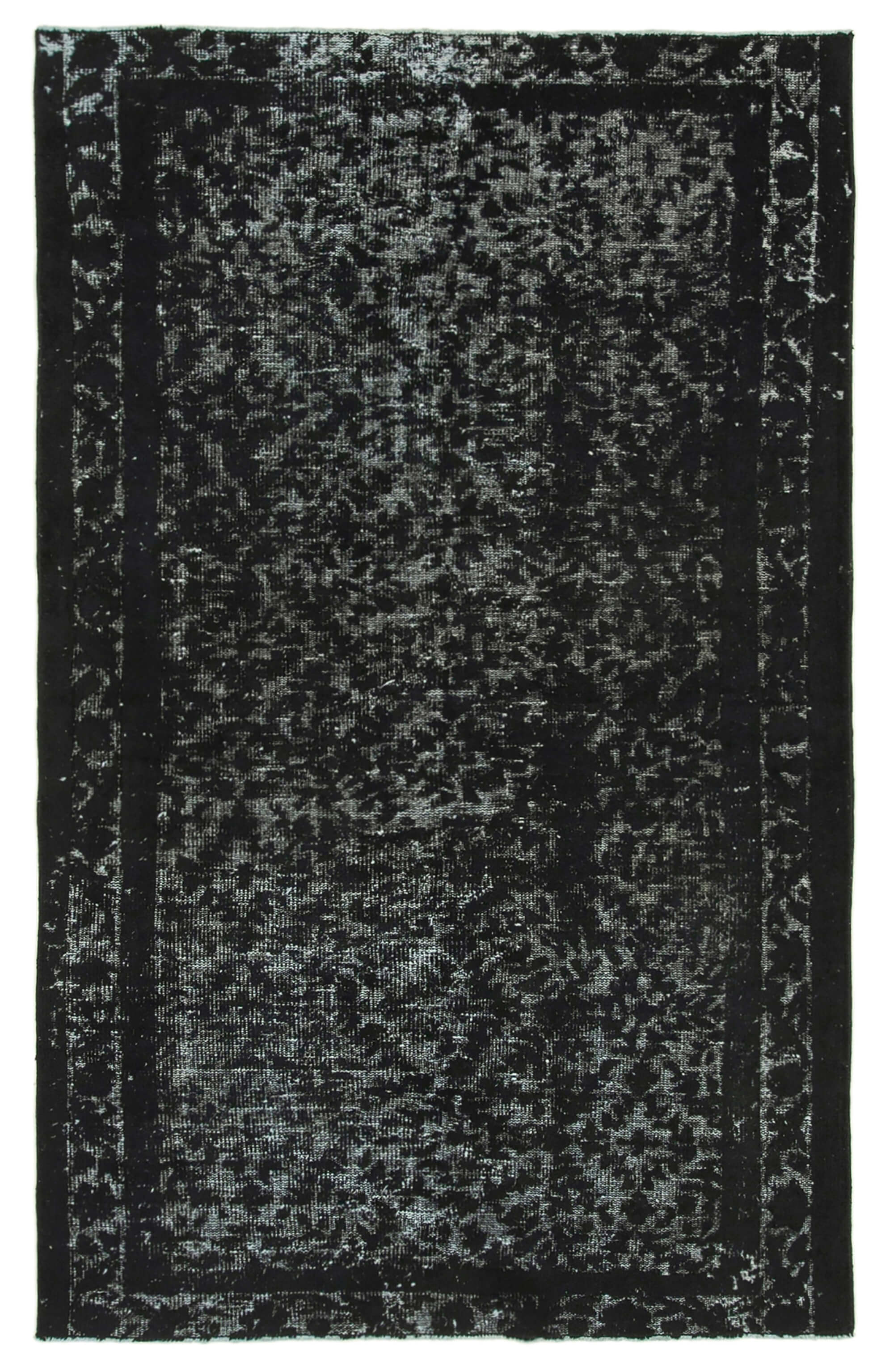 Handmade Vintage Turkish 1980s 160 cm x 250 cm Black Rug