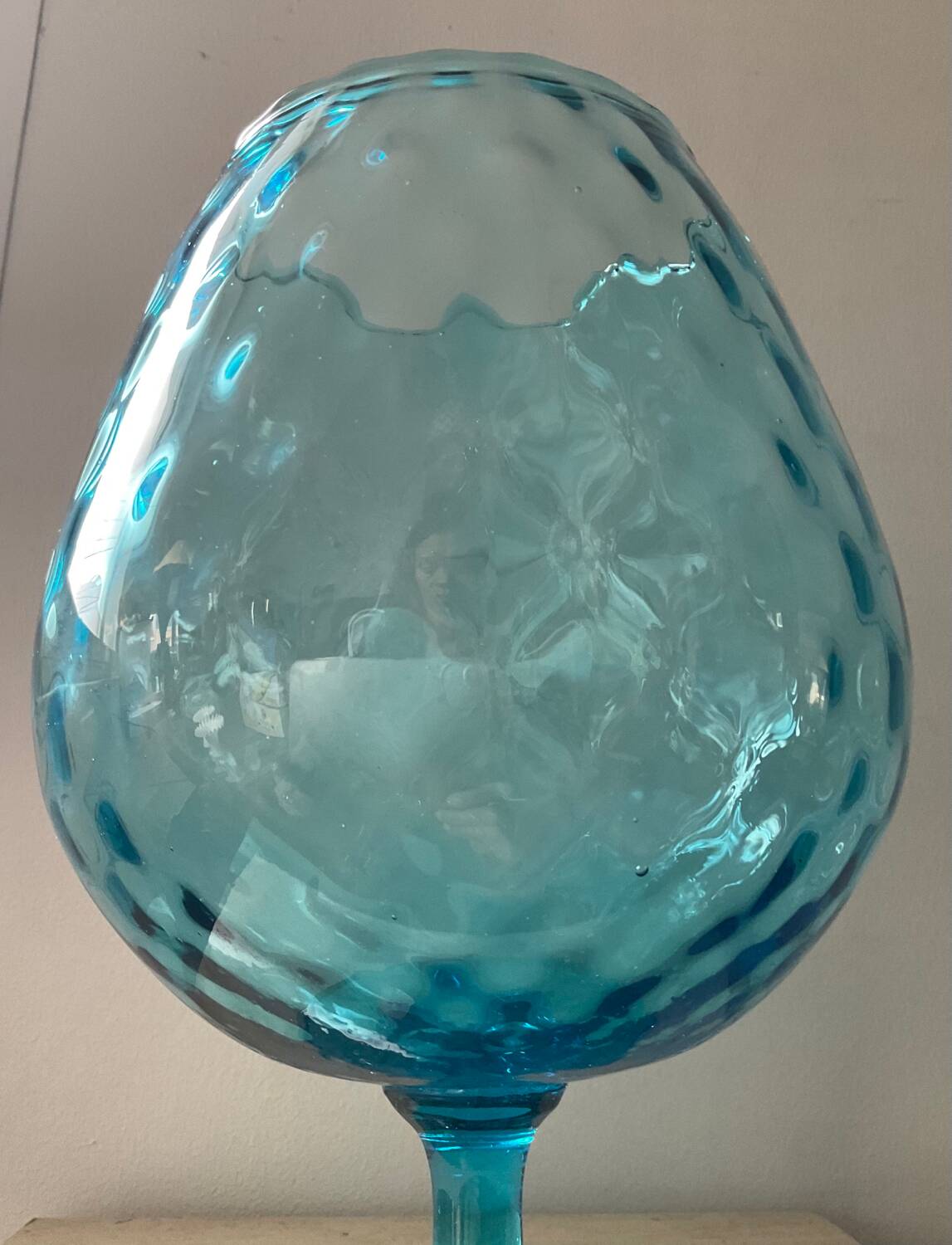 Optical vase in polished glass Italy