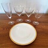 Set of 4 champagne flutes in engraved glass 10 cl