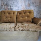 Sofa bed 3 places in corduroy color bronze Roche Bobois