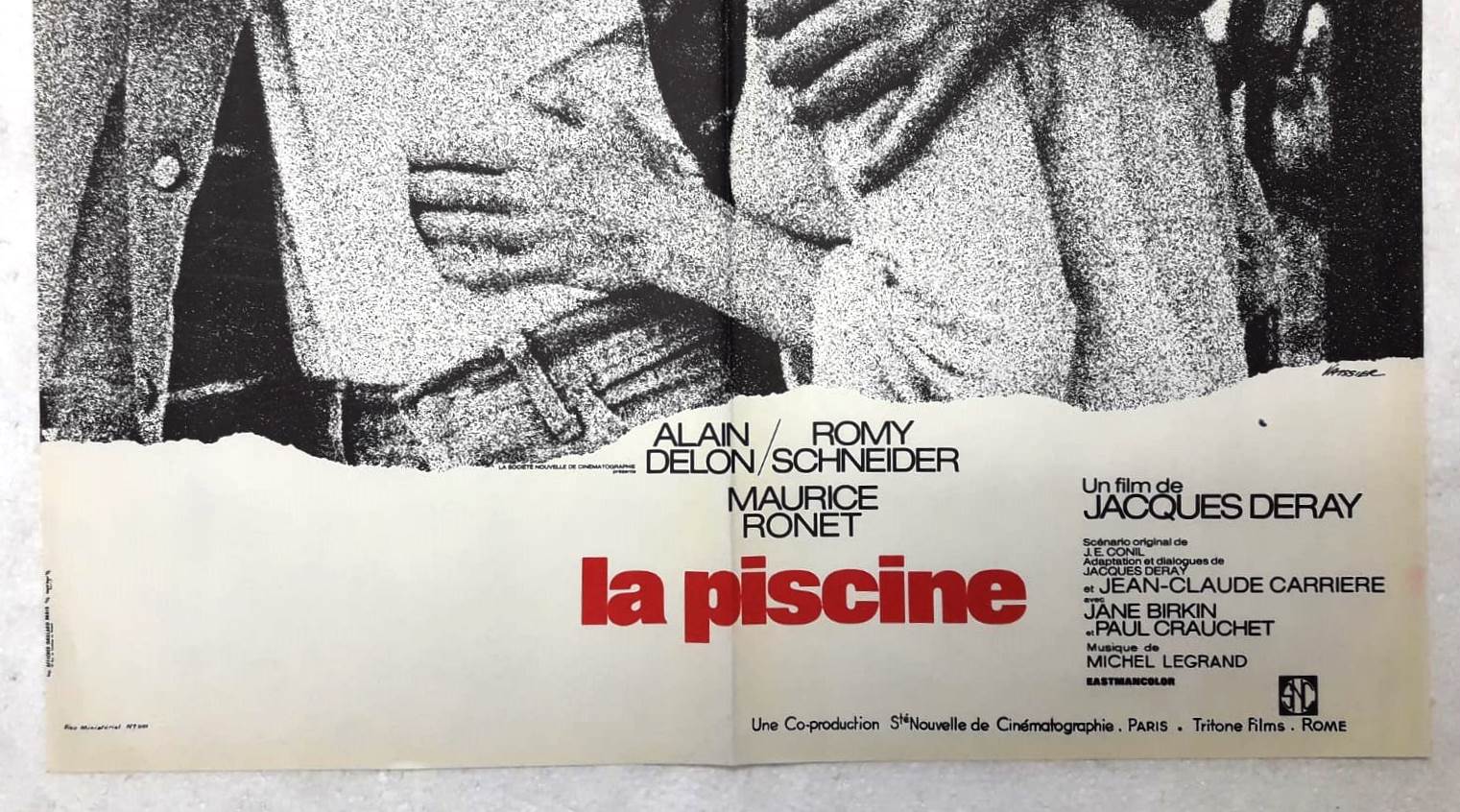 Cinema poster "La Piscine" from 1969 Alain Delon, Romy Schneider...