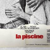 Cinema poster "La Piscine" from 1969 Alain Delon, Romy Schneider...