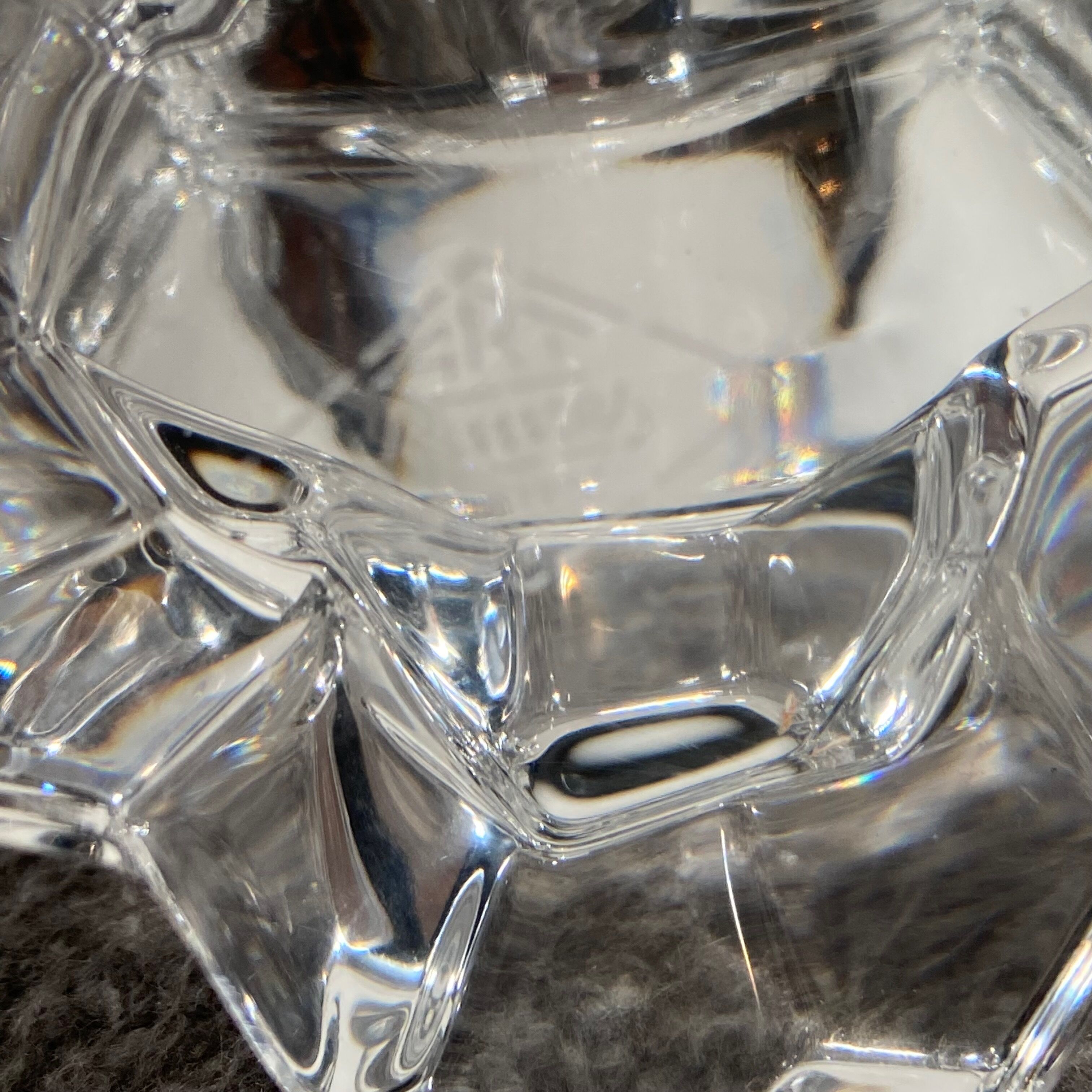 Pair of art deco crystal chandeliers, Cristallerie Vannes Le Chatel