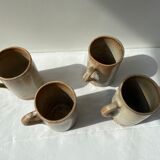 Lot de 4 mugs ou choppes en grès