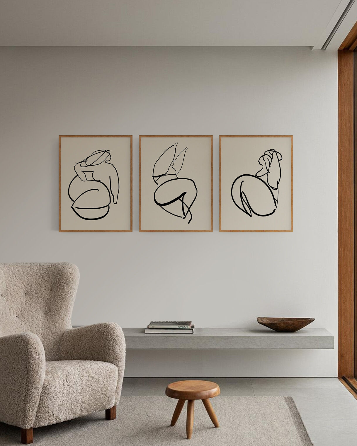 Set of 3 figure giclee prints
