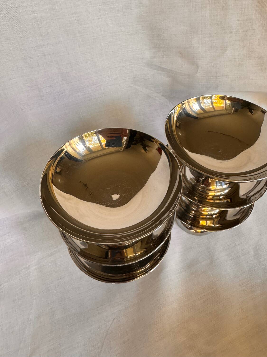 6 coupes à glace en acier inoxydable