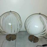 Pair of moon 70's lamps by verner panton, casa publisher