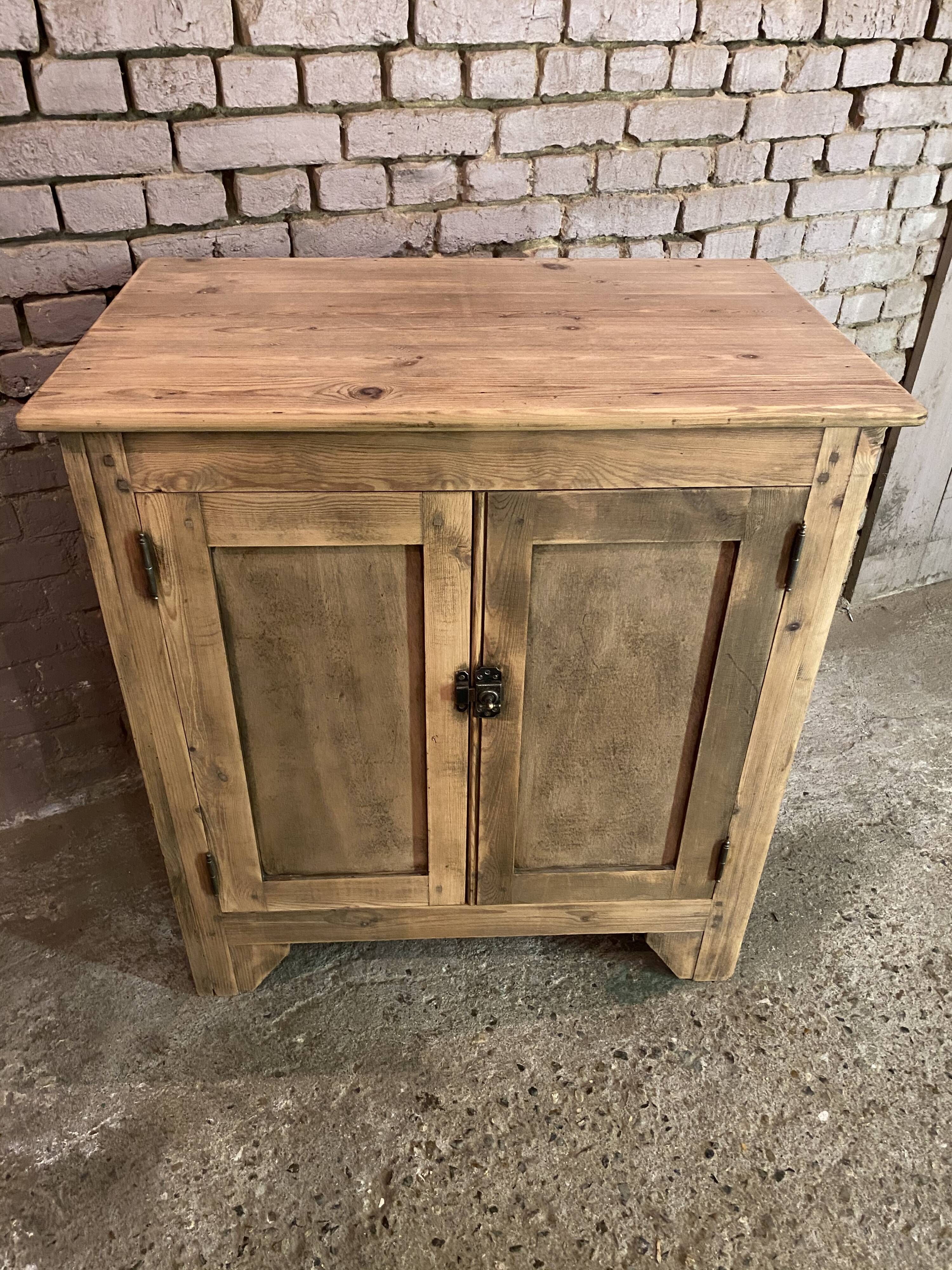 Vintage Parisian buffet made of raw wood